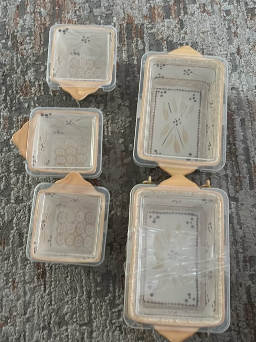 Temptations Ceramic Storage Set with Gold Holder